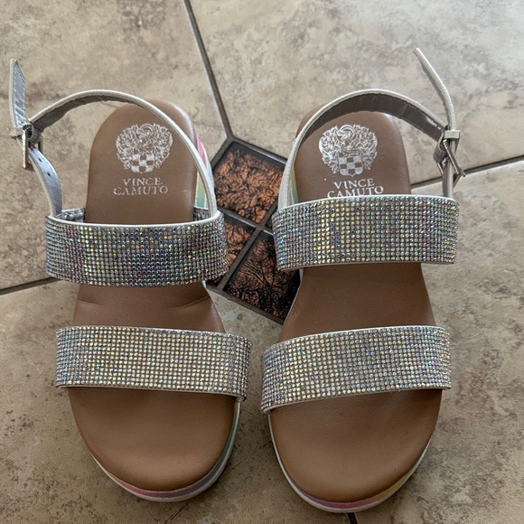 Vince Camuto Glittering Silver Sandals size 3 - Picture 1 of 4